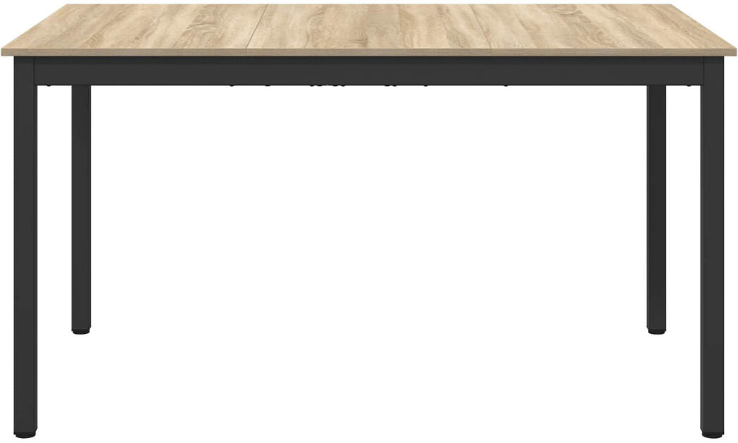 Metro Metal Base Dining Table Oak 75cmH x 140cmL x 80cmW