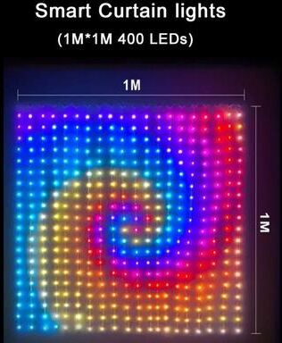 Uplift Picks Smart RGB Curtain LED Lights With App Control And Music Sync 1x1 M Leds none