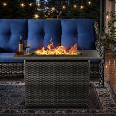 Gymojoy Outdoor Propane Fire Pit Table - 55000 BTU, Adjustable Flames - Rectangle