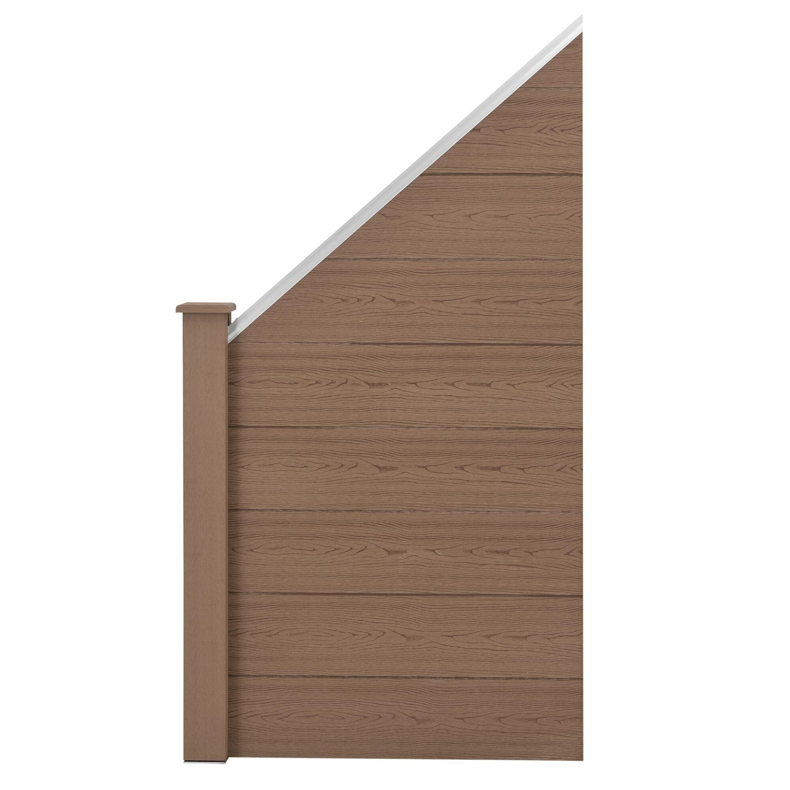 AndOutdoorMatch HKC-schuttingelement Cathy schuin bruin 180 x 96 cm met 9 HKC-planken
