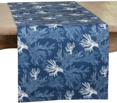 Saro Lifestyle Table Runner With Sea Coral Design