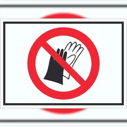 HB-Druck Handschuhe verboten Symbol Aufkleber A1 (594x841mm)