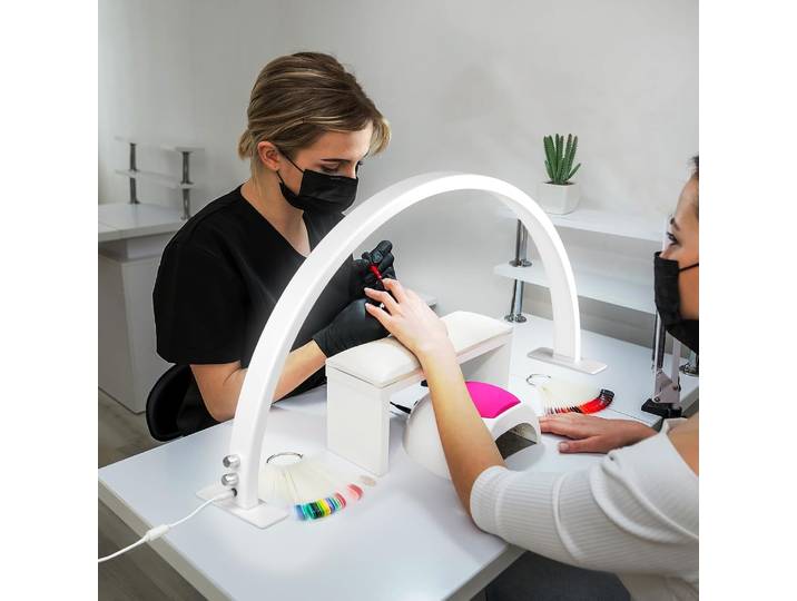 Lampe LED Demi-Lune pour Extension de Cils, Accessoire de Remplissage pour Nail Art, 3 Lumières Réglables, Nouveau, 50W