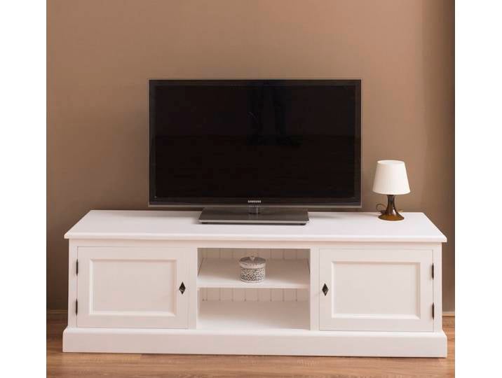 Massivholz TV Sideboard weiß im Landhausstil