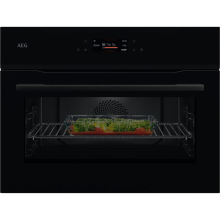 AEG NKK8N621B Backofen mit Mikrowellenfunktion 45cm Schwarz 25Heizarten Kochassistent