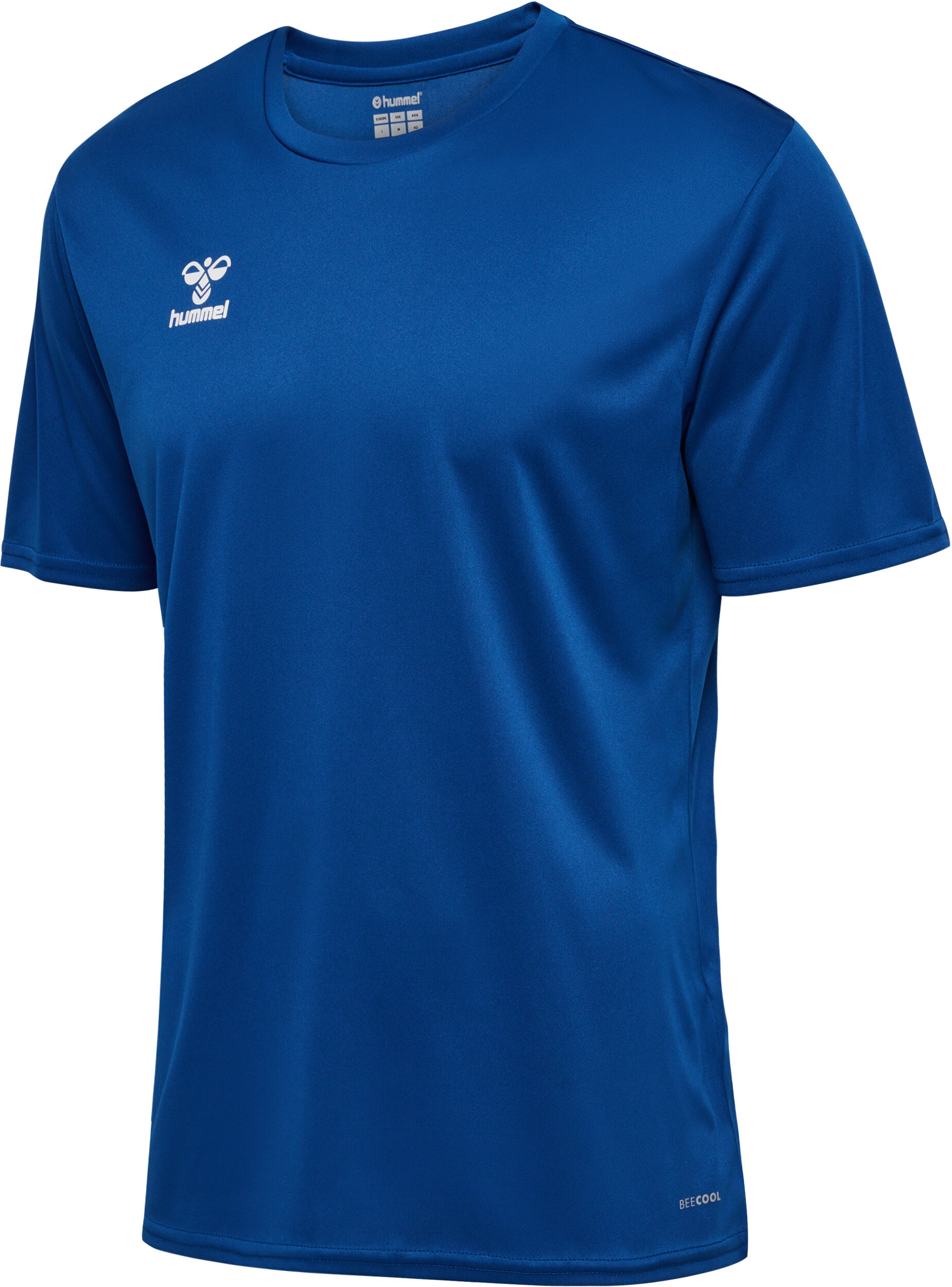 Trainingsshirt HUMMEL "HMLESSENTIAL JERSEY S/S", Herren, Gr. XXL, blau (true blau), Trikot, Obermaterial: 100% Polyester, unifarben, Basic normal, Rundhals, Shirts Trainingsshirt, Kurzarm-Design, mit Rundhalsausschnitt, in Trikot-Qualität