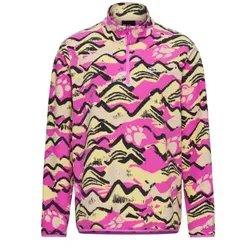 Jack Wolfskin Damen Paw Era 100 Print Fleecepullover - L - MOUNTAIN PAW foxglove