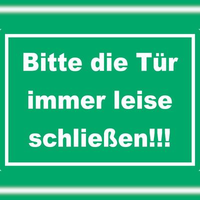 HB-Druck Aufkleber Bitte die Tür immer leise grün-weiss A2 (420x594mm)