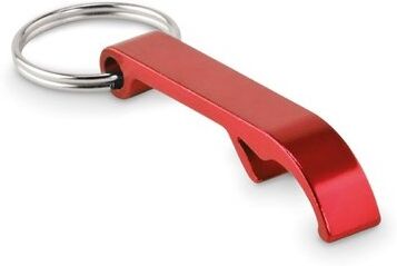 Porte-clés s en aluminium recyclé décapsuleur pratique personnalisé - OVIKEY aluminium rouge
