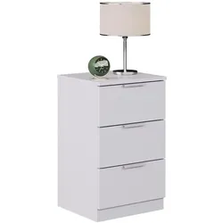 Vicco, Nachttisch, Nachttisch Fino, Weiss, 37.6 x 61.8 cm mit 3 Schubladen (37.60 x 35 x 61.80 cm)