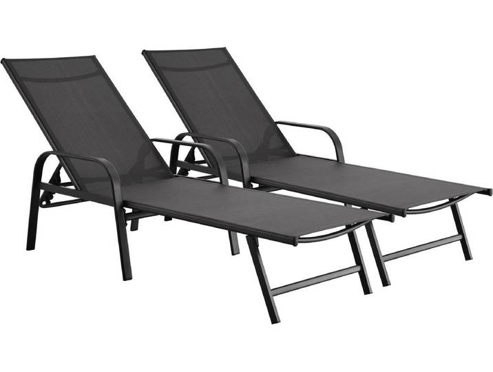 Lot de 2 Bains de soleil en métal Farniente - Gris