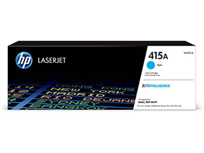 HP 415A W2031A Toner Cyan Authentique pour HP LaserJet Pro M454 / M479