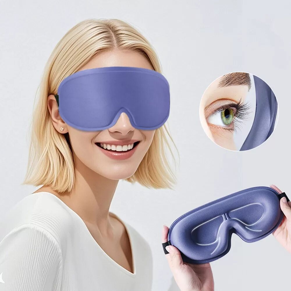 INF 3D Schlafmaske - Konturiert, Atmungsaktiv & Verstellbar für Optimalen Schlaf Violett