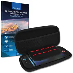 Pedea Hardcase + Display-Schutzglas für Switch 2 inkl. Zubehörfächer für Kabel und Spiele (Switch 2), Weiteres Gaming Zubehör
