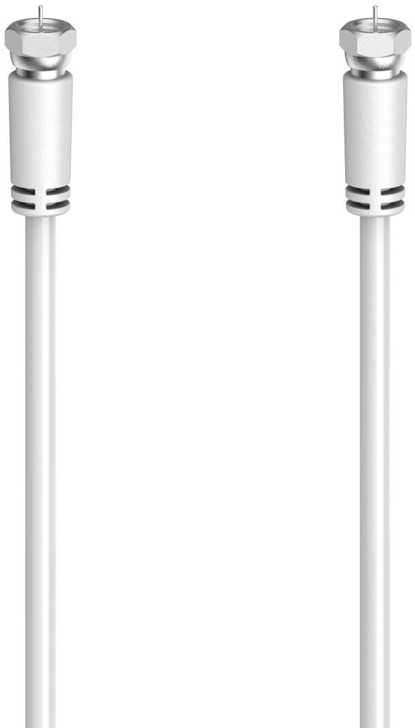 Hama SAT-Kabel "SAT-Anschlusskabel, F-Stecker - F-Stecker, 1,5 - 10 m, 90 dB", weiß, 500cmcm, Kabel, SAT-Kabel