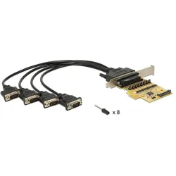 Delock PCIe x1 Seriell 4x RS-232 mit Spannungsversorgung, Kontrollerkarte