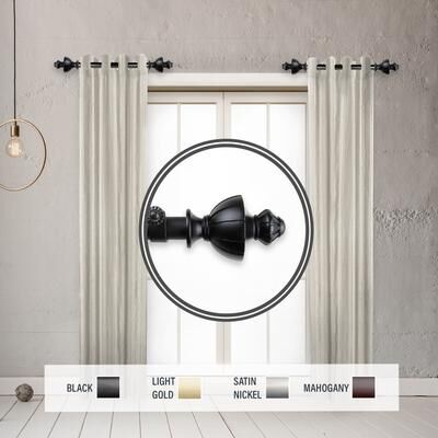 "InStyleDesign Oden 1"" Side Curtain Rod 12-20 inch long (Set of 2) - 12 to 20 inches"