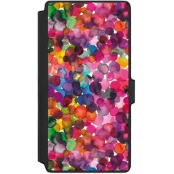 Nivocase Klapphülle für Samsung Galaxy S22 Ultra Handyhülle aus Kunst Leder NIVOflip schwarz Punkte (Samsung Galaxy S22 Ultra), Smartphone Hülle, Schwarz
