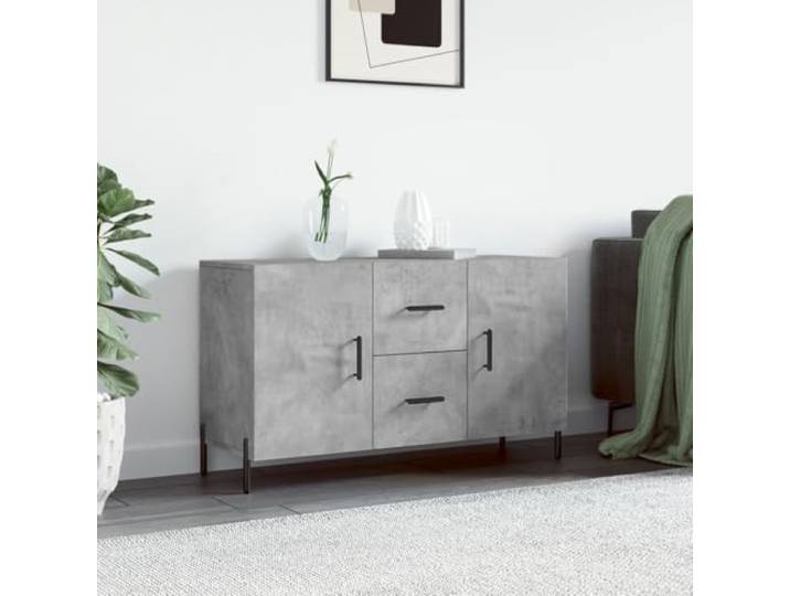 HEFZGDB Sideboard Betongrau 100x36x60 cm mit Metallbeinen und Holzwerkstoff, Sideboard mit Wandhalterung und Stabilität für Dekoration und Aufbewahrung, Modernes für Wohnzimmer