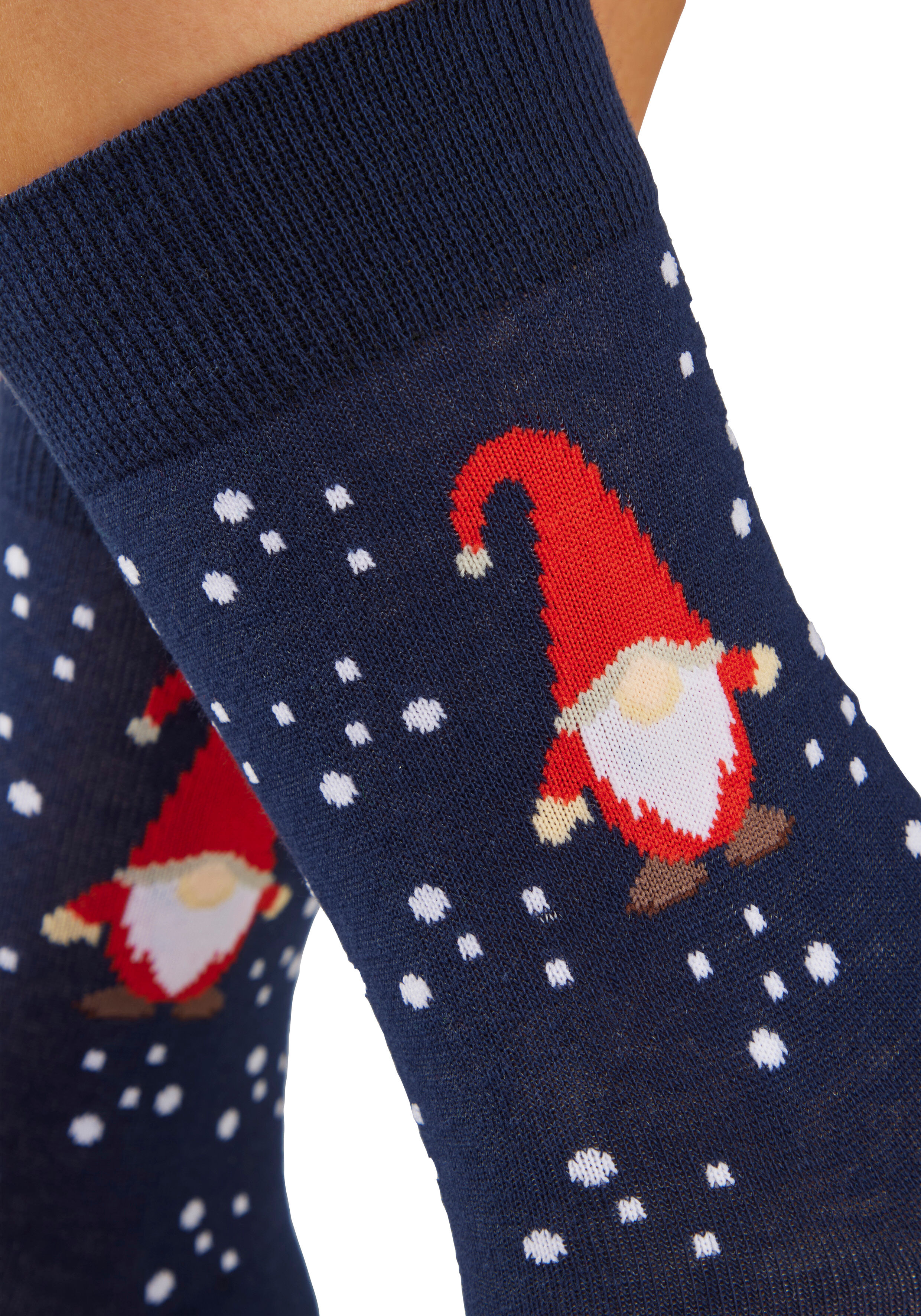 Freizeitsocken H.I.S "Damen Weihnachtssocken", Damen, Gr. 39-42, 1x grün, 1x rot, 1x blau, Baumwollmischung, elastisch, Socken Freizeitsocken, mit lustigen Motiven 1x grün, 1x rot, 1x blau 39-42