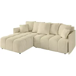 ECKSOFA Ottomane links LONLI-L 251x189x68 Taupe Velours