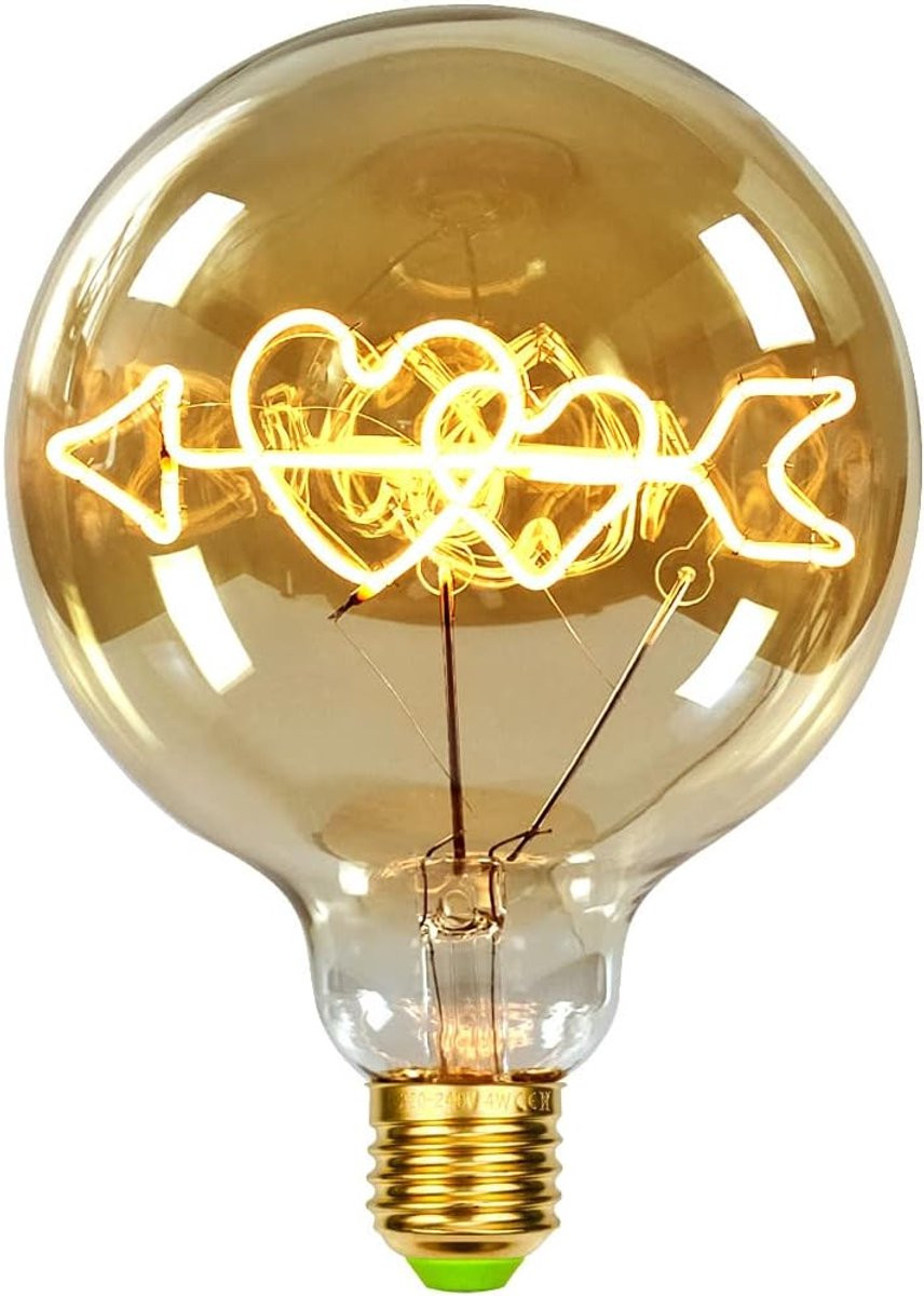 Vintage LED gloeilamp G125 Love 4W dimbaar 220/240V