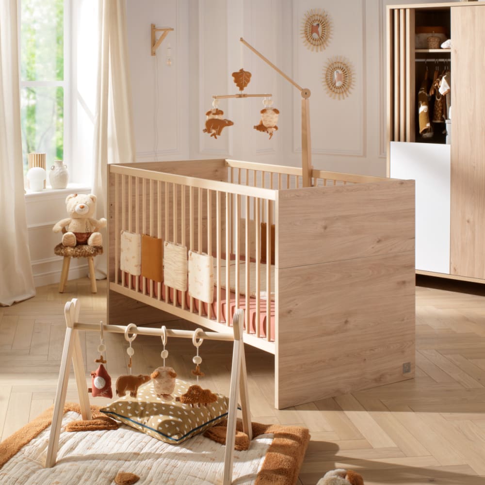 Sauthon Chambre bébé évolutive, Lit 140x70 évolutif Vert 144x87x76cm