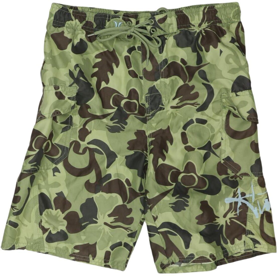 Hurley Mädchen Shorts, Grün, Gr. EU 134 (US 10), Synthetik - Second Hand