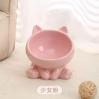 Inspired Living PurrLift Elevated Ceramic Cat Bowl For Food & Water pink