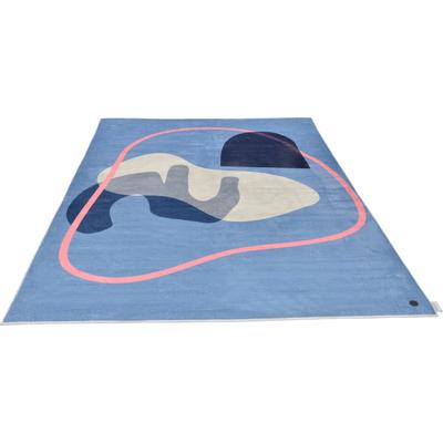 Teppich TOM TAILOR HOME "Shapes - FIVE", blau, B:140cm H:5mm L:200cm, Polyester, Teppiche, Teppich, Kurzflor, bedruckt, modernes Design