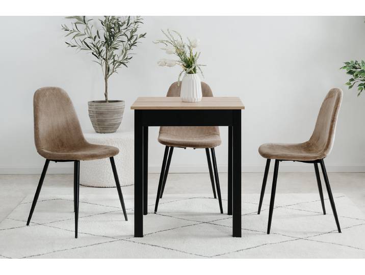 Esstisch Galatan 60cm Schwarz/Braun/Eiche Artisan Dekor/Schwarz