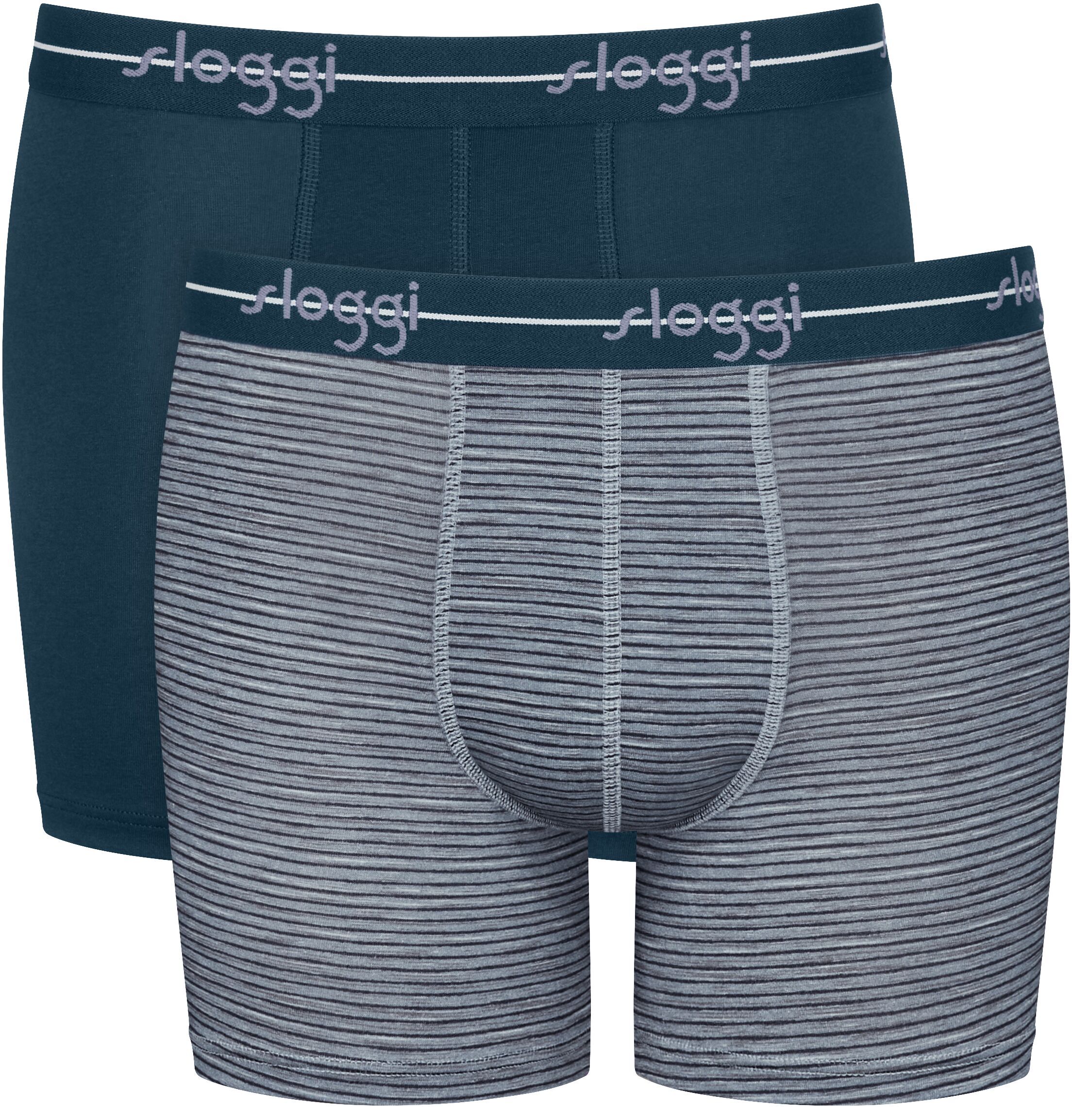 Boxershorts SLOGGI "men Start", Jungen, Gr. 5, Single Jersey, blau (blau, light combination), Single Jersey, Obermaterial: 96% Baumwolle, 4% Elasthan, körpernah, Unterhosen Boxershorts, ohne Eingriff, extra weiches Taillenband, Single-Jersey Qualität blau