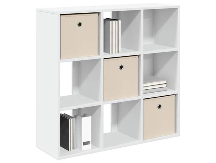 KTHLBRH Sideboard weiß 88,5 x 29 x 84,5 cm mit 3 Schubladen Robustes technisches Holz, versenkte Griffe, ausgestattete Regale, vielseitige Verwendung im Wohnzimmer