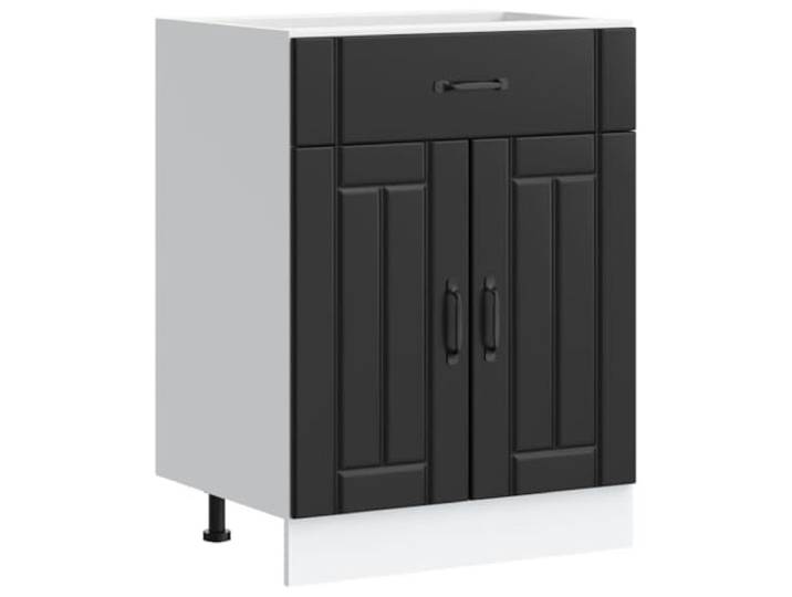 vidaXL Küchen-Unterschrank Lucca Schwarz Holzwerkstoff