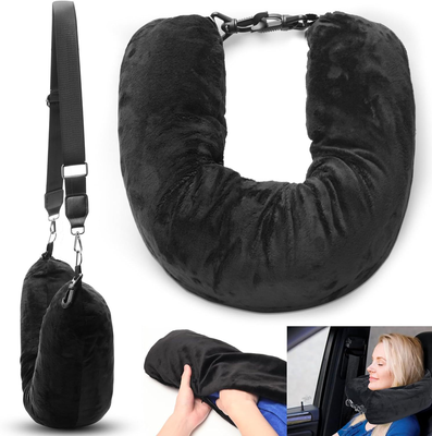 Friendly Fresh Finds Premium Adjustable Memory Foam Travel Neck Pillow For Airplane, Car & Home Comfort Premium Adjustable Memory Foam Travel Neck Pillow For Airplane, Car & Home Comfort