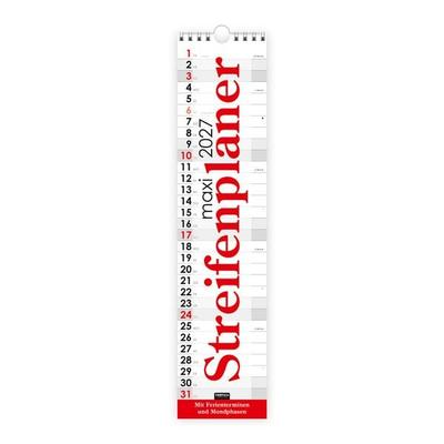 TRÖTSCH - Streifenkalender Maxi Rot 2027