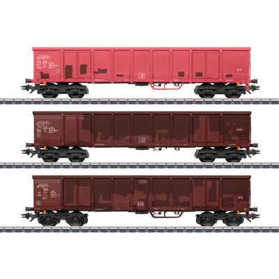 Güterwagen MÄRKLIN "Hochbordwagen-Set DB AG - 47188", rot, Modelleisenbahn-Fahrzeuge, Kinder, Kunststoff, Metall