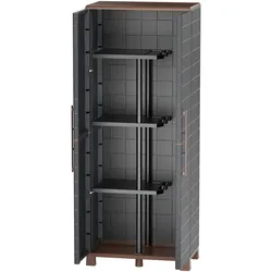 Kunststoff-Putzmittelschrank, separater Regalbereich, 1690 x 680 x 370 mm, Anthrazit