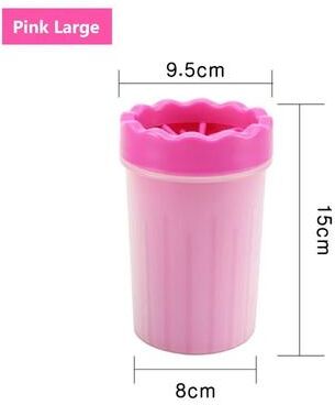 Uplift Essentials Pet Paw Cleaning Cup With Soft Silicone Brush pink L