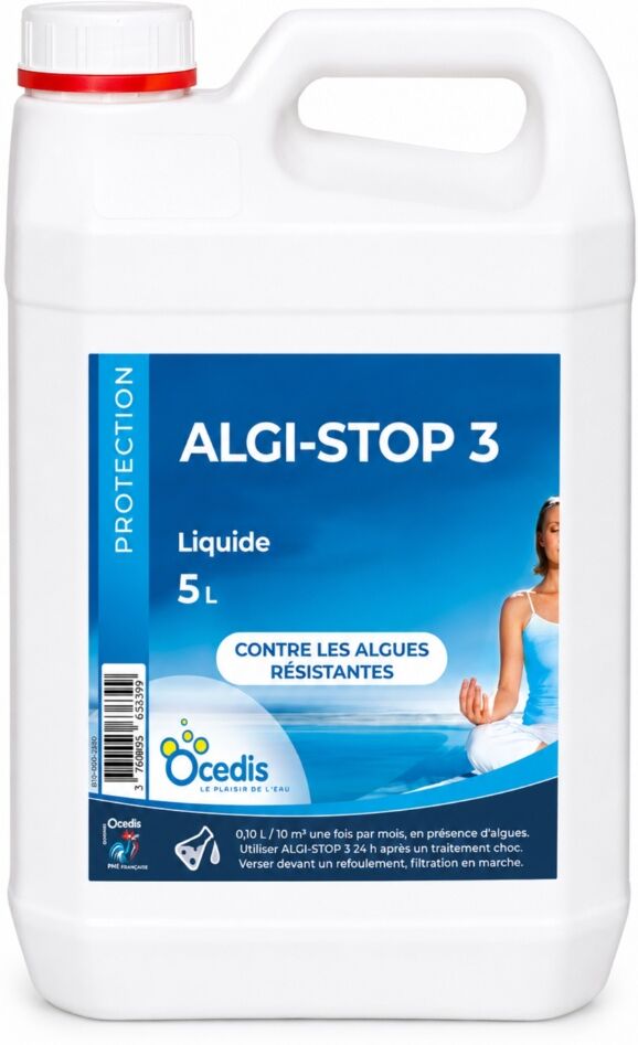 Traitement piscine Anti-algues OCEDIS ALGI-STOP 3 préventif et curatif bidon 5L