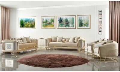 Furnia Preston 2 Pieces Living Room Sets 2 Sofa 2 Chair