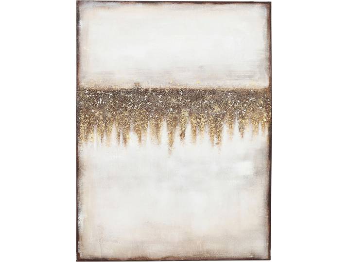 Leinwandbild KARE DESIGN Abstract Fields 55x75cm , gold (farbe bild(er): beige), B:55cm H:75cm T:3cm, Acrylfarbe, Baumwolle, Massivholz, Bilder, Leinwandbild