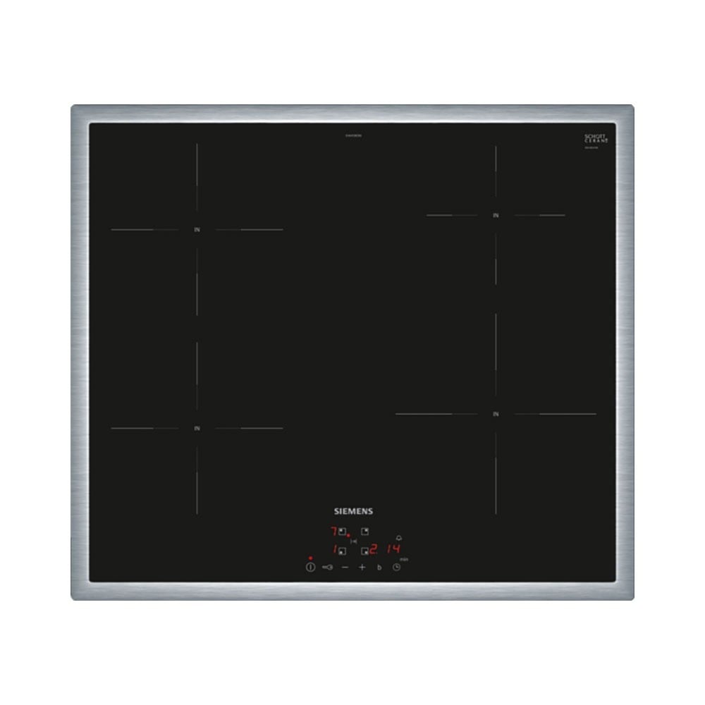 Siemens EH645BEB6E iQ100 Inductiekookplaat Zwart/Roestvrij staal 60 cm