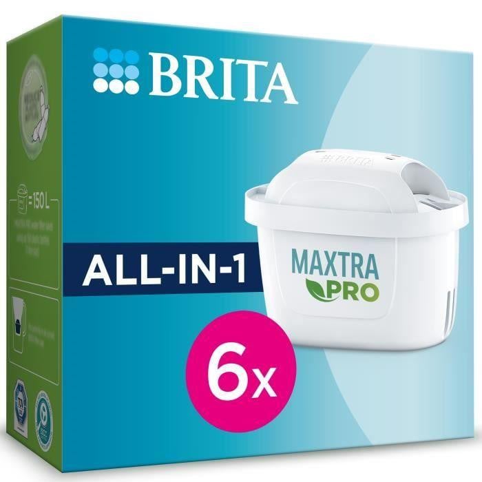 BRITA Maxtra Pro All-In-1 Waterfilter Cartridges, 6 stuks, tot 900 liter gefilterd water