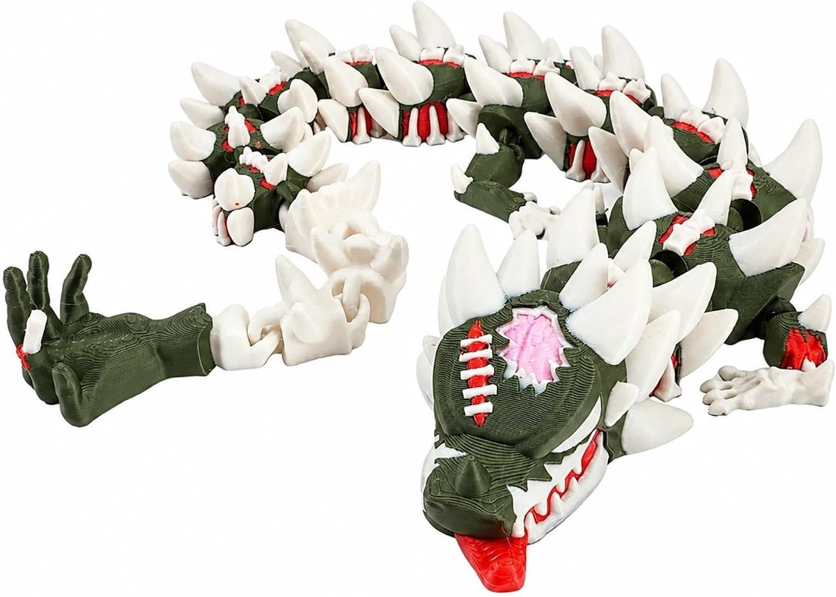 Beweegbaar Drakenfiguur - Fantasy Beeldje voor Bureau Decoratie - 45 cm Lengte
