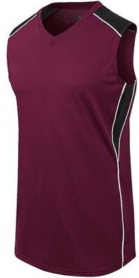 Augusta Sportswear 312162 Athletic Women's Dynamite Jersey T-Shirt in Maroon/Black/White size Large   Polyester/Spandex Blend