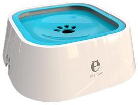 Discount Dollar Deals Anti Spill Dog Water Bowl Floating Non Wetting Pet Water Dispenser With Leak Proof Design a blue