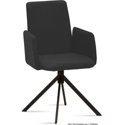 ARMLEHNSTUHL (2er-Set) Drina 52x92x60 Schwarz/Anthrazit