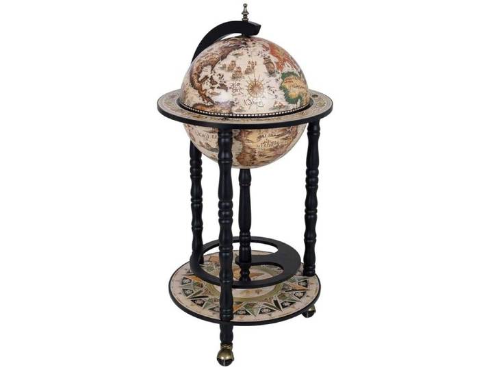 Meuble porte-bouteilles globe terrestre multicolore D44 3 x 87 h cm