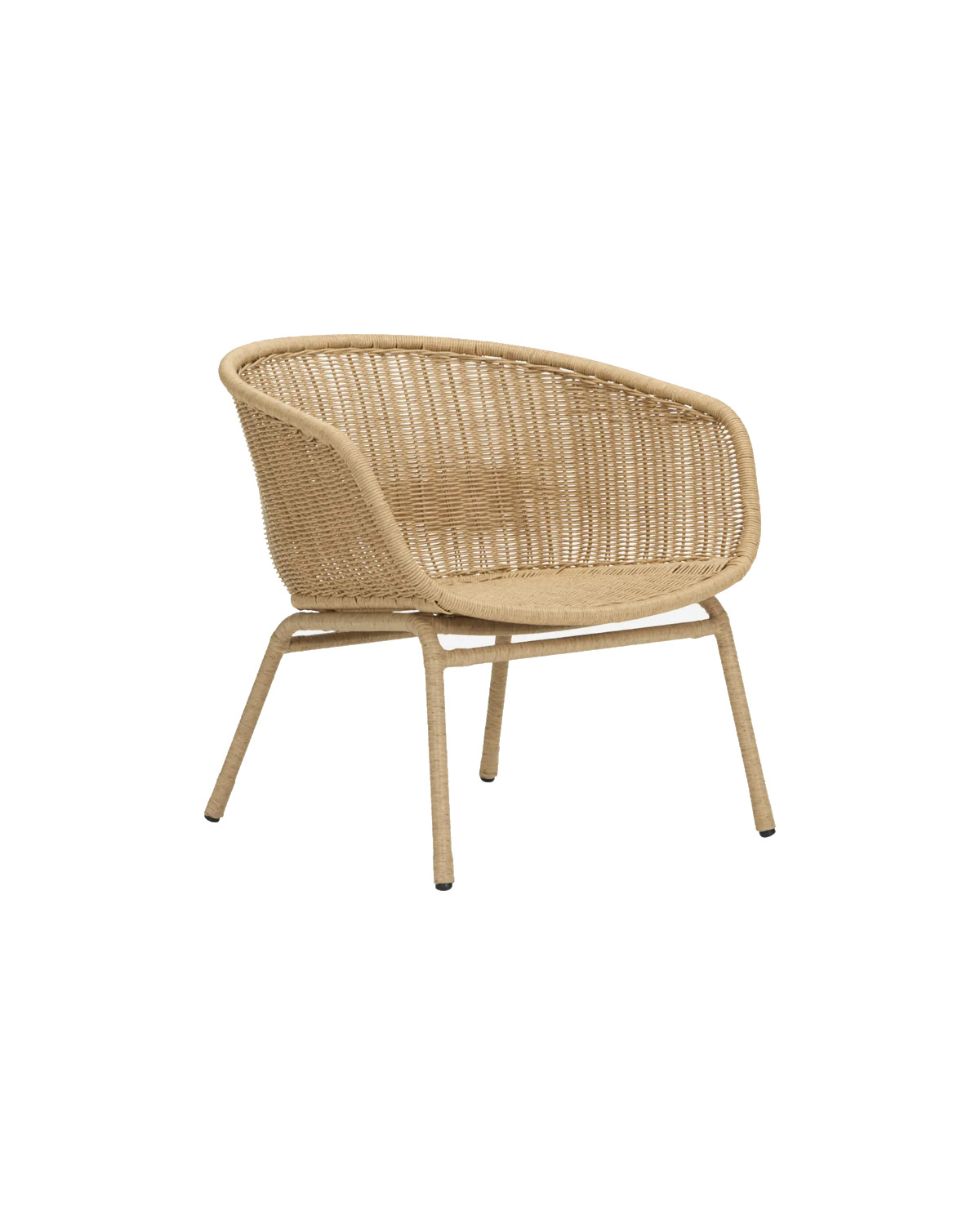 House Doctor Hapur loungestoel beige met aluminium en rattan voor tuin of woonkamer